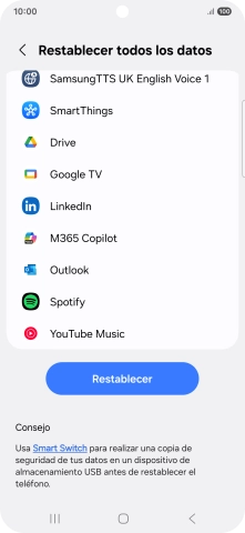 Pulsa Restablecer.