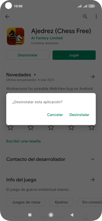 Pulsa Desinstalar.