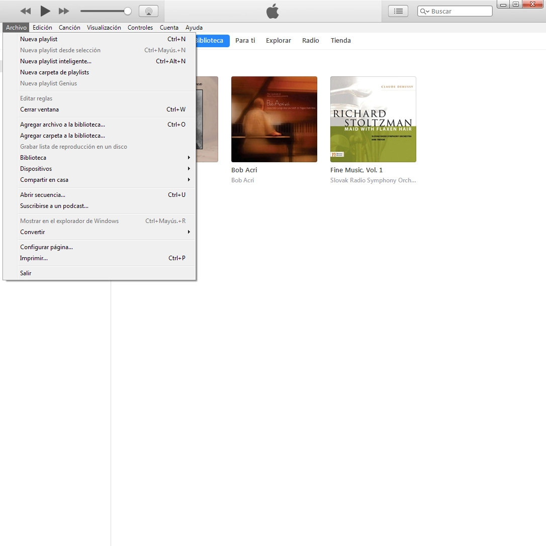 Haz clic en Añadir archivo a la biblioteca... para añadir los archivos de uno en uno.