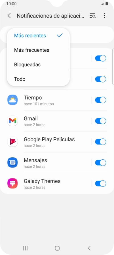Pulsa el ajuste deseado.