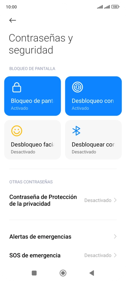 Pulsa Bloqueo de pantalla.