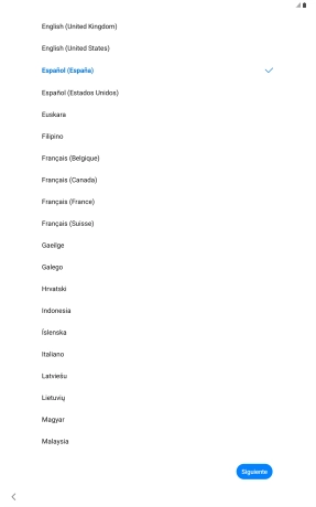 Pulsa el idioma deseado.