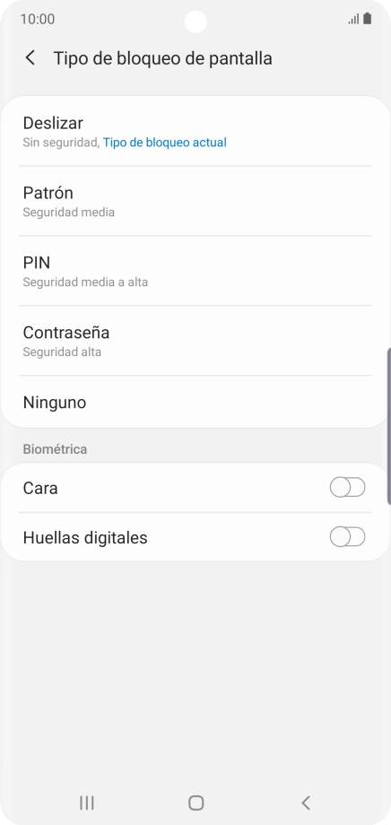 Pulsa Huellas digitales.