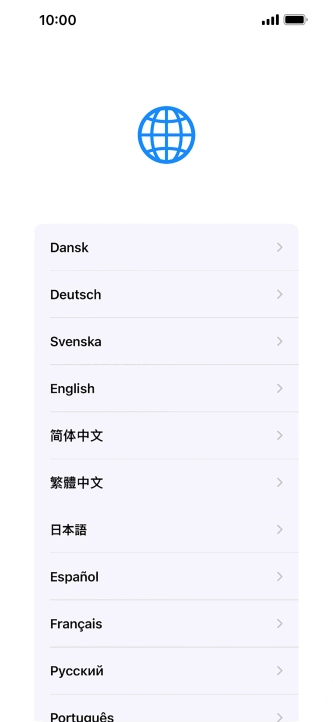 Pulsa el idioma deseado.
