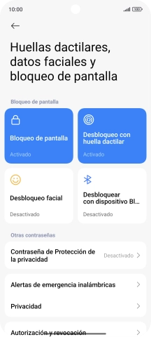 Pulsa Bloqueo de pantalla.