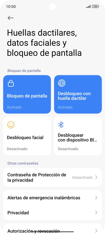 Pulsa Bloqueo de pantalla.