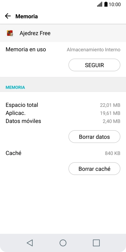 Pulsa Borrar caché.
