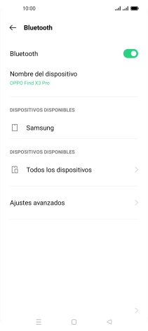 Pulsa el dispositivo Bluetooth deseado y sigue las indicaciones de la pantalla para vincular el dispositivo al teléfono. Pulsa el dispositivo Bluetooth deseado y sigue las indicaciones de la pantalla para vincular el dispositivo al teléfono.