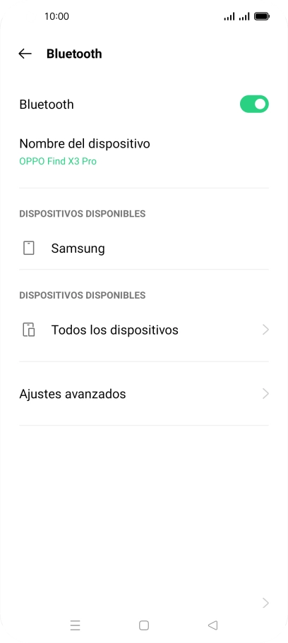 Pulsa el dispositivo Bluetooth deseado y sigue las indicaciones de la pantalla para vincular el dispositivo al teléfono. Pulsa el dispositivo Bluetooth deseado y sigue las indicaciones de la pantalla para vincular el dispositivo al teléfono.