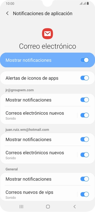 Pulsa el indicador junto a 
