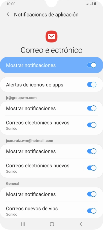 Pulsa el indicador junto a 