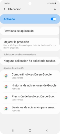 Pulsa Permisos de aplicación.