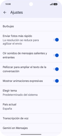 Pulsa Gemini en Mensajes.