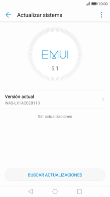 Pulsa BUSCAR ACTUALIZACIONES. Si hay una versión de software nueva disponible, aparecerá ahora en la pantalla. Sigue las indicaciones de la pantalla para actualizar el software del teléfono.