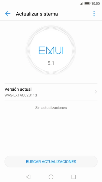 Pulsa BUSCAR ACTUALIZACIONES. Si hay una versión de software nueva disponible, aparecerá ahora en la pantalla. Sigue las indicaciones de la pantalla para actualizar el software del teléfono.
