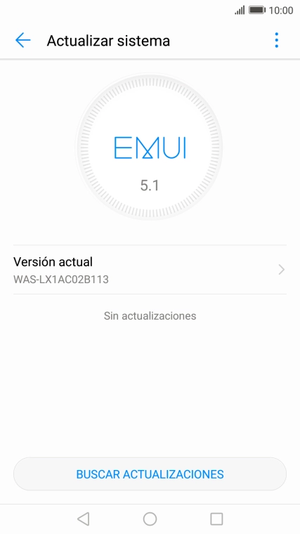Pulsa BUSCAR ACTUALIZACIONES. Si hay una versión de software nueva disponible, aparecerá ahora en la pantalla. Sigue las indicaciones de la pantalla para actualizar el software del teléfono.