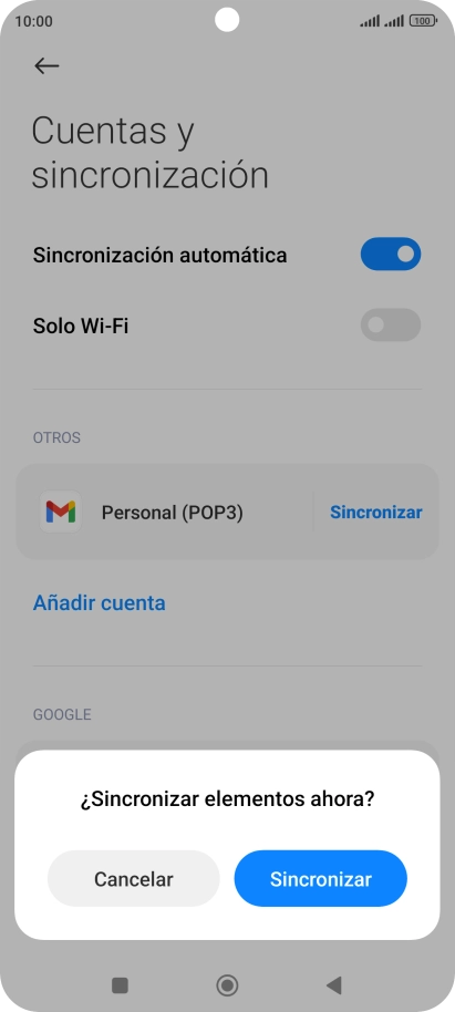 Si activas la función, pulsa Sincronizar. Si activas la función, pulsa Sincronizar.