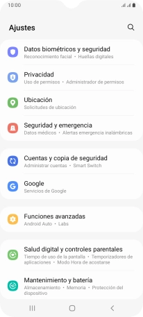 Pulsa Cuentas y copia de seguridad.