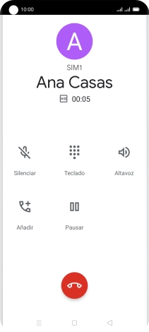 Pulsa el icono de finalizar llamada.