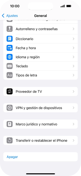 Pulsa Transferir o restablecer el iPhone.