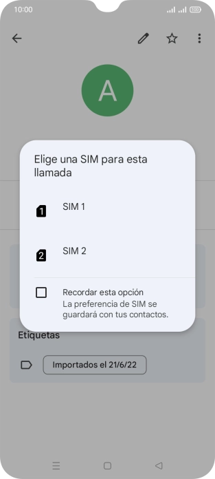 Pulsa la tarjeta SIM deseada.