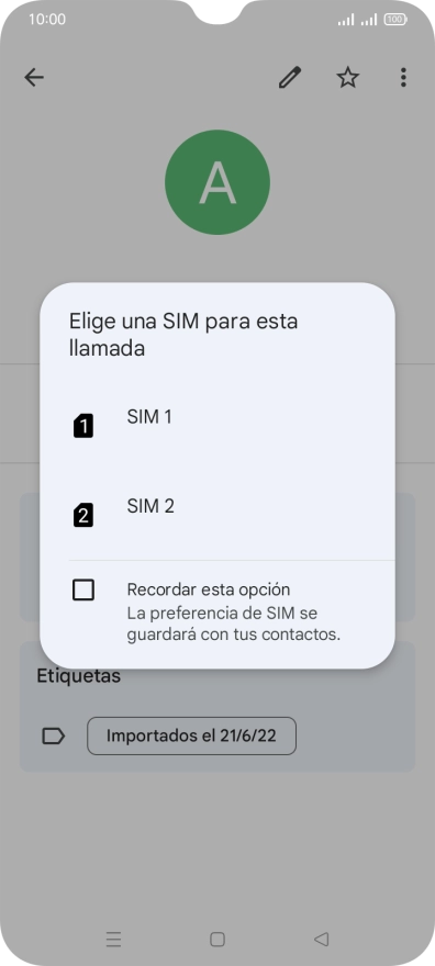 Pulsa la tarjeta SIM deseada.
