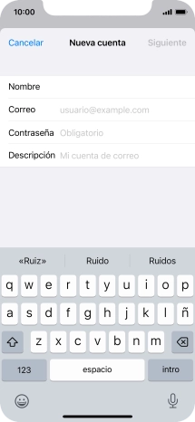 Pulsa Correo e introduce tu dirección de correo electrónico.