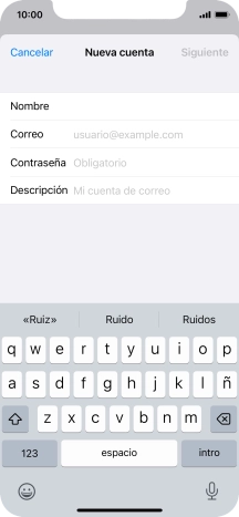 Pulsa Correo e introduce tu dirección de correo electrónico.