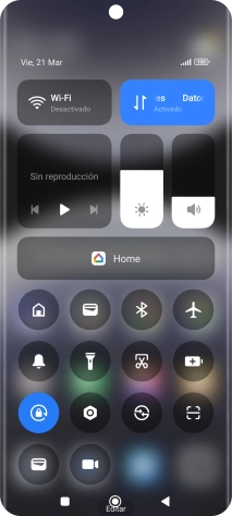 Pulsa el icono de modo de sonido para activar o desactivar el modo silencioso.