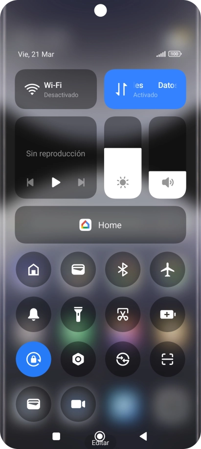 Pulsa el icono de modo de sonido para activar o desactivar el modo silencioso.
