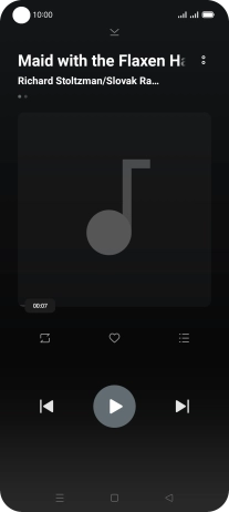 Pulsa la flecha hacia la derecha para ir al archivo de música siguiente.