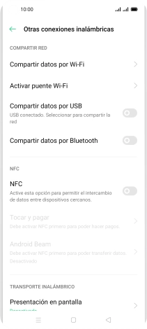 Pulsa Compartir datos por Wi-Fi.