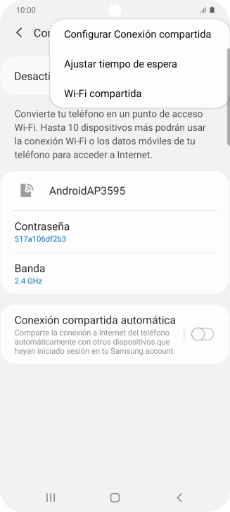 Pulsa Configurar Conexión compartida.