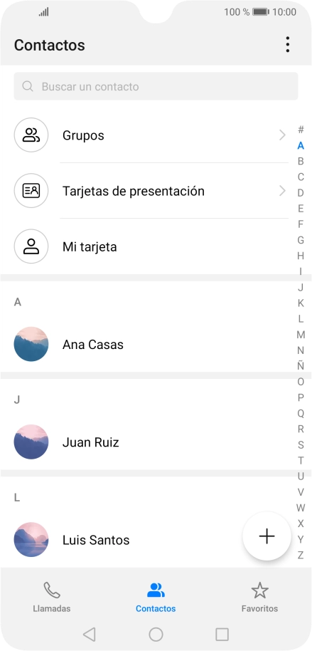 Pulsa el icono de nuevo contacto.