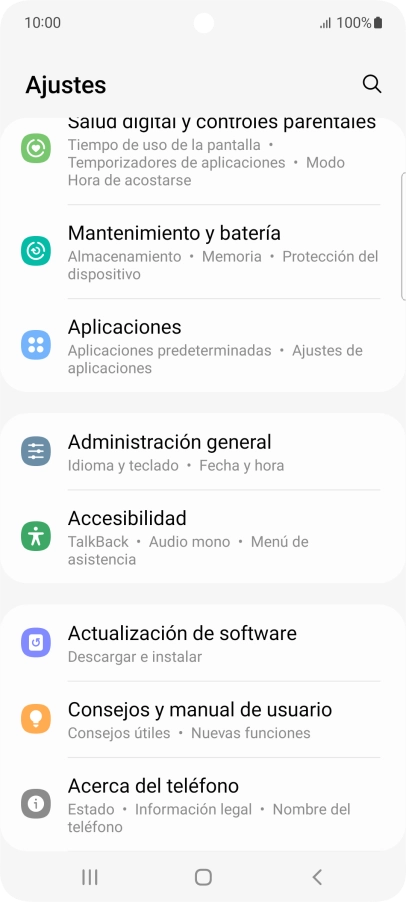 Pulsa Administración general.
