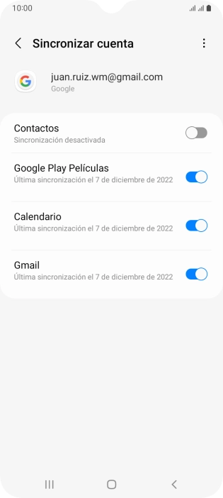 Pulsa el indicador junto a 