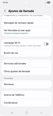 Pulsa Servicios adicionales.
