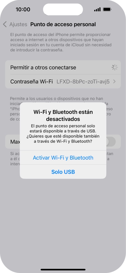 Si el wifi está desactivado, pulsa Activar Wi-Fi y Bluetooth.