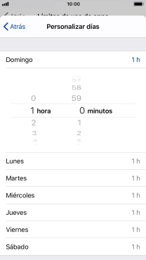 Selecciona el límite de tiempo deseado.