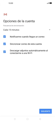 Si aparece en la pantalla esta imagen, tu cuenta de correo electrónico ha sido reconocida y configurada automáticamente. Sigue las indicaciones de la pantalla para introducir más información y terminar la configuración.