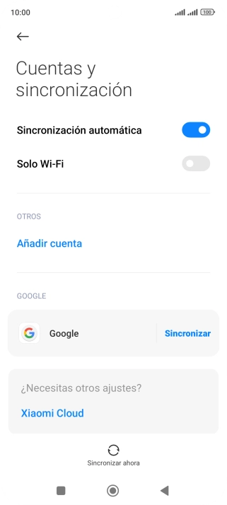 Pulsa la cuenta deseada.