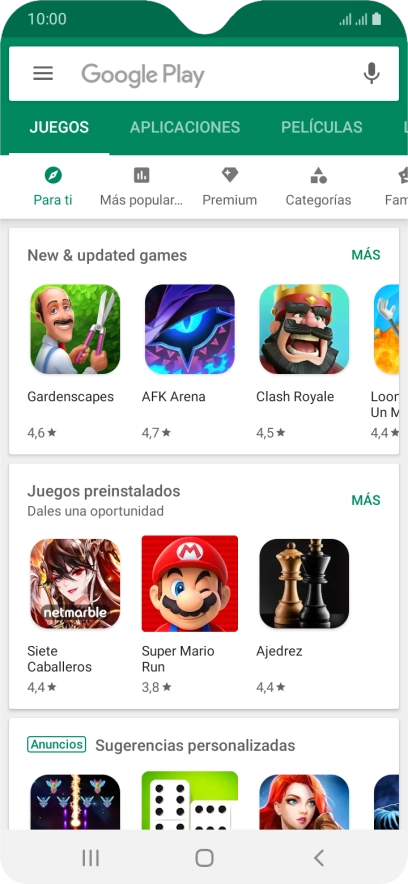 Desliza el dedo hacia la derecha desde la parte izquierda de la pantalla.