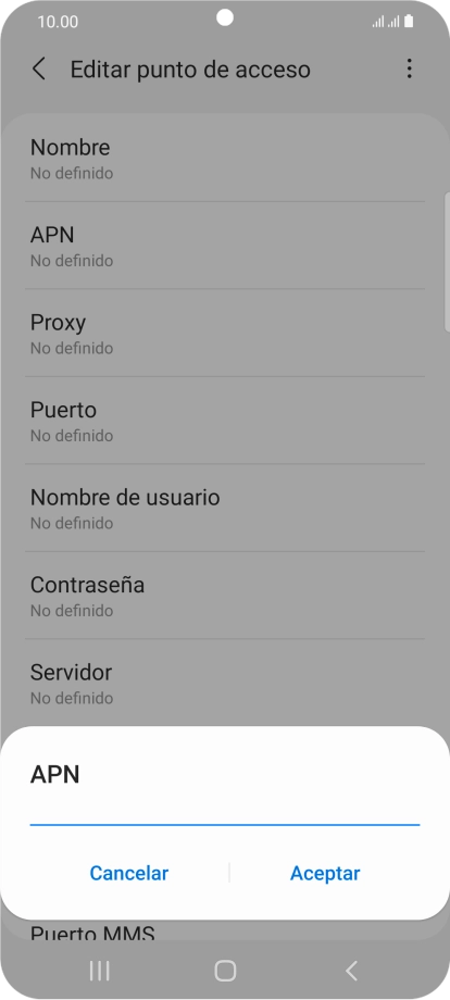 Introduce airtelwap.es y pulsa Aceptar.