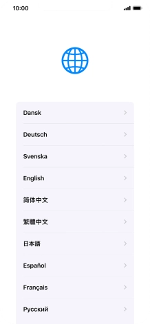 Pulsa el idioma deseado.