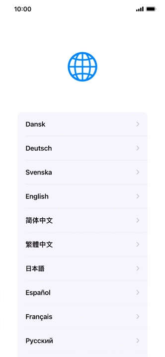 Pulsa el idioma deseado.