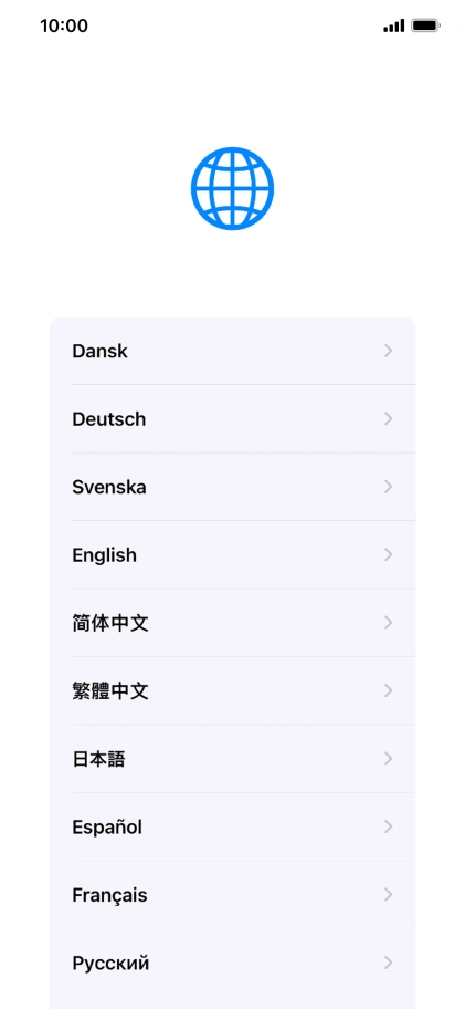 Pulsa el idioma deseado.