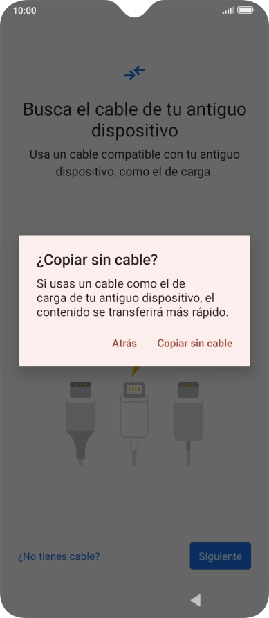 Pulsa Copiar sin cable.