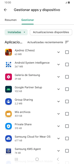 Pulsa la app deseada.