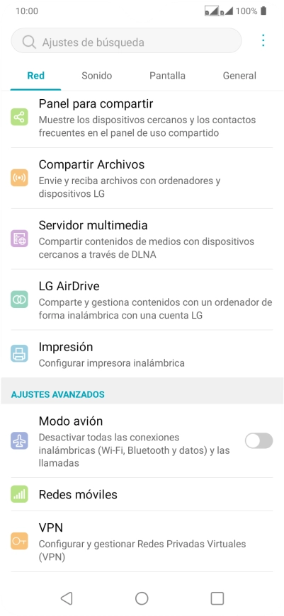 Pulsa Redes móviles.