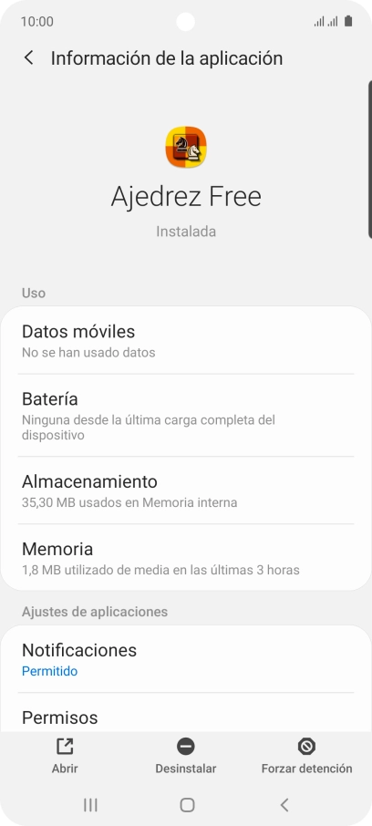 Pulsa Almacenamiento.